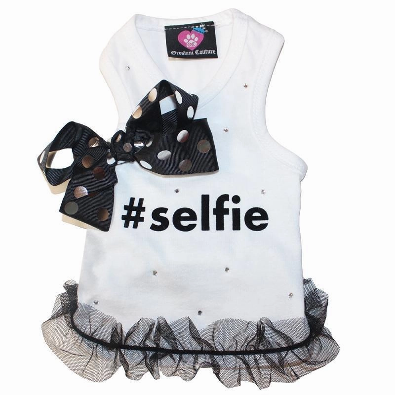 #Selfie White Dog Tank