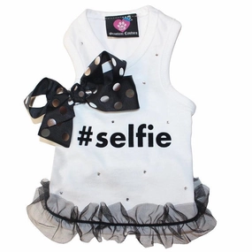 #Selfie White Dog Tank