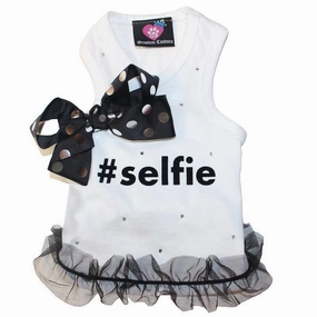 #Selfie White Dog Tank