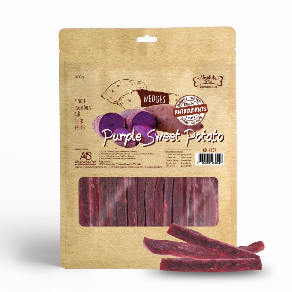 Absolute Bites Air-Dried Purple Sweet Potato Wedges 800g