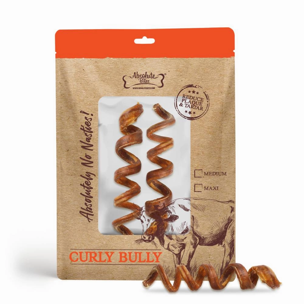 Absolute Bites Curly Bully Stick - Medium 2pcs