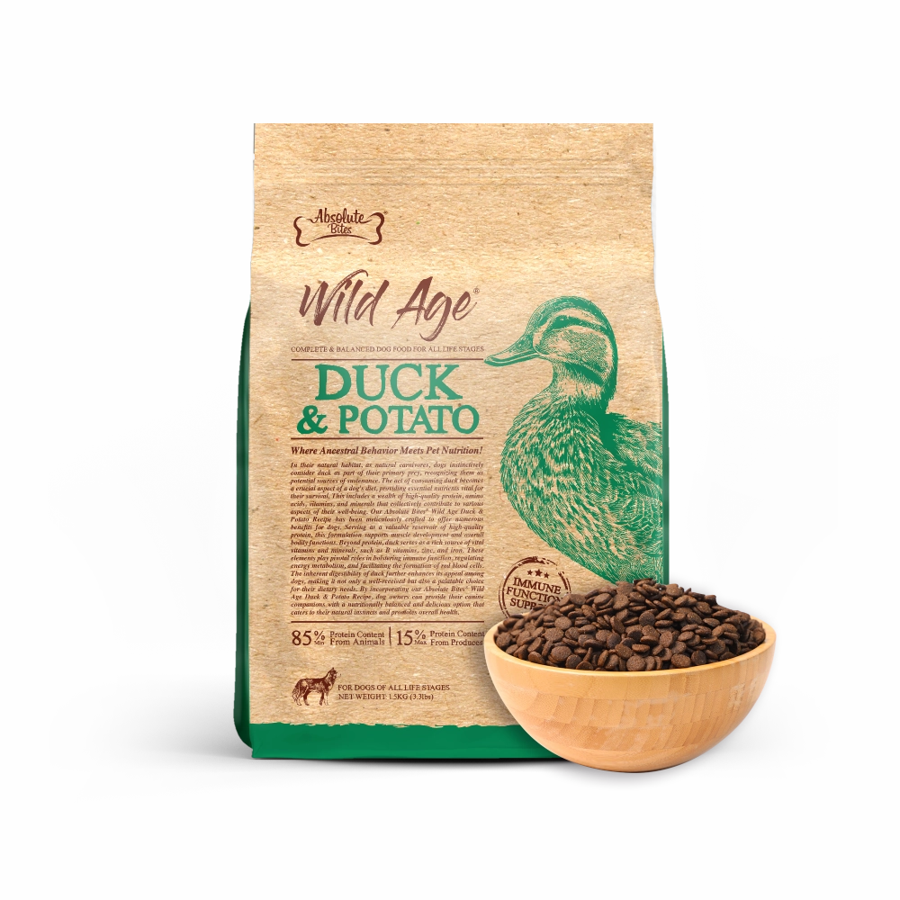 Absolute Bites Wild Age Dog Duck & Potato Complete & Balanced For All Life Stages 3.3lbs