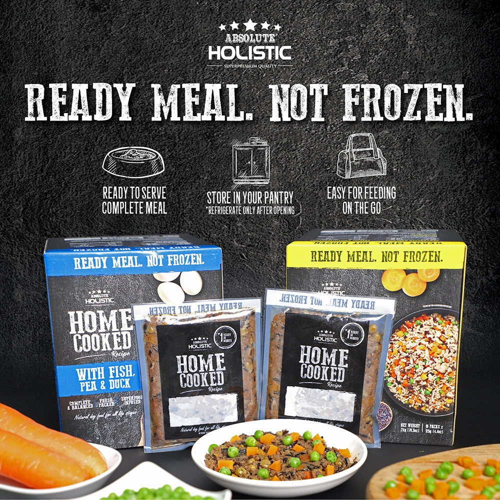 Absolute Holistic Dog Home Cooked Recipe Fish, Pea & Duck 375g