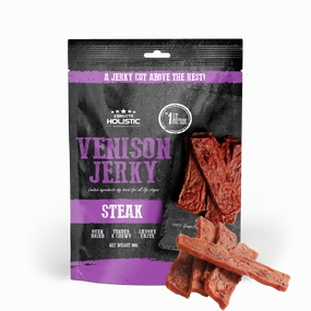 Absolute Holistic Dog Treats Venison Jerky Steak 100g