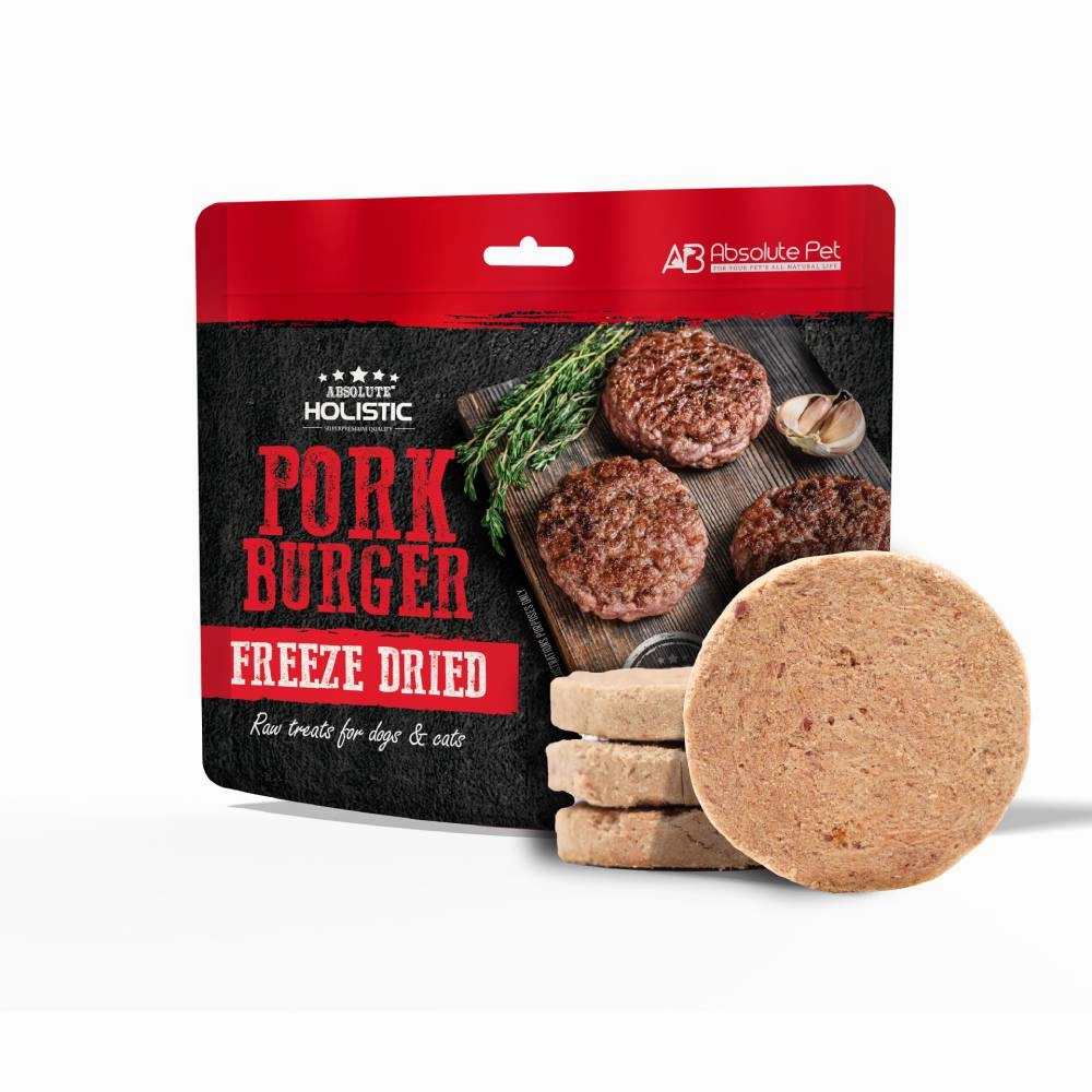 Absolute Holistic Dogs & Cats Freeze Dried Raw Treats Pork Burger 80g