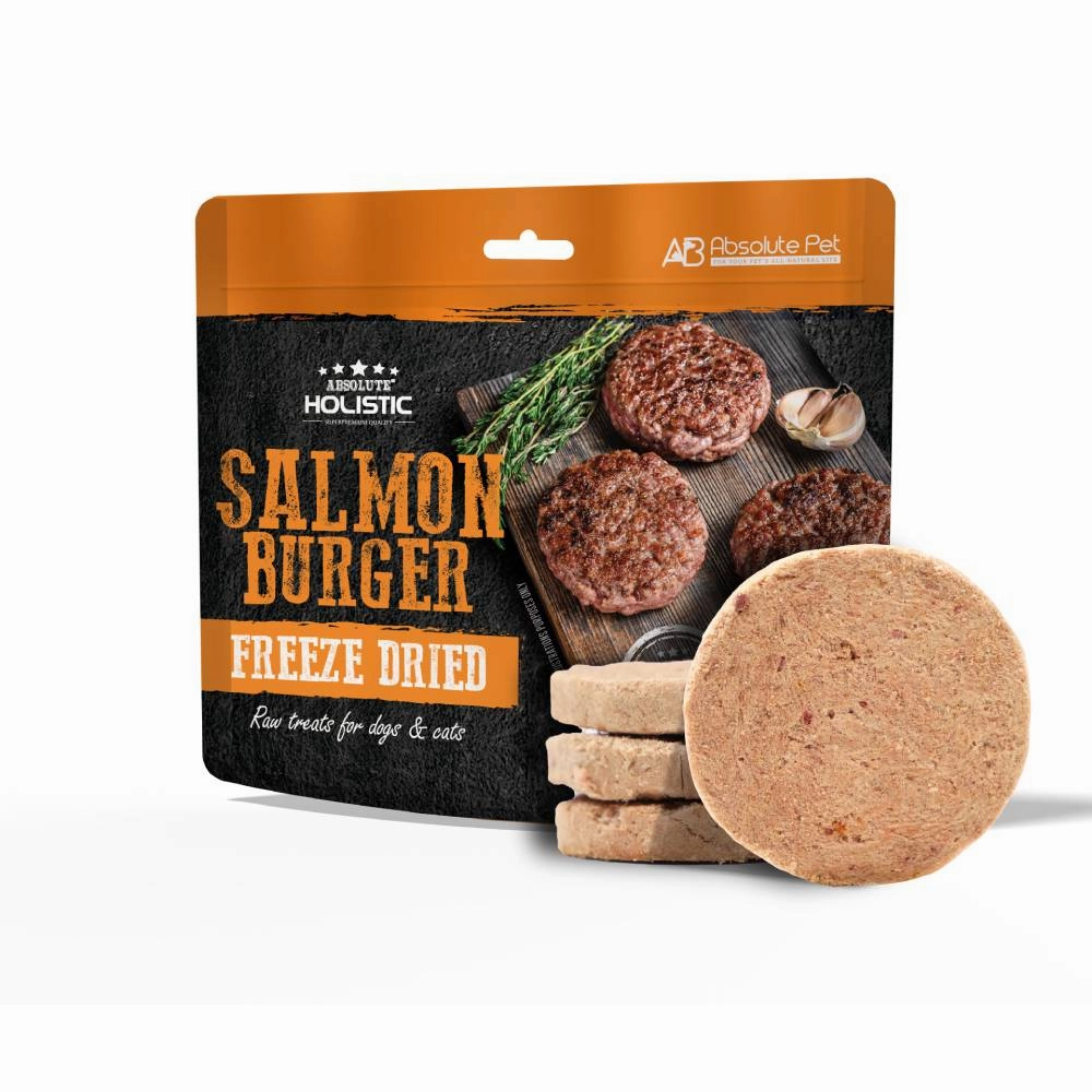 Absolute Holistic Dogs & Cats Freeze Dried Raw Treats Salmon Burger 80g
