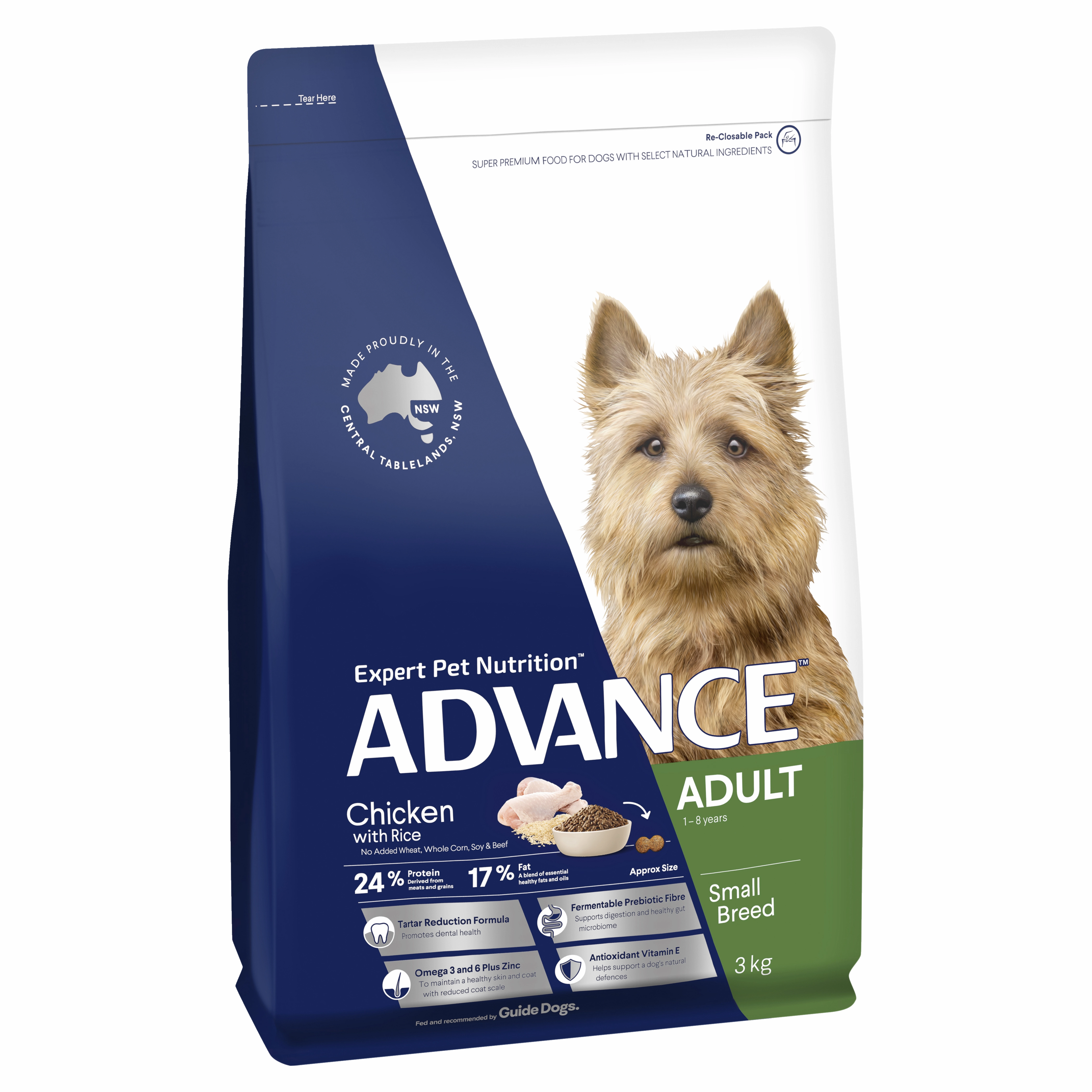 ADVANCE - Adult Small Breed Chicken with Rice Dog Dry Food (3kg)