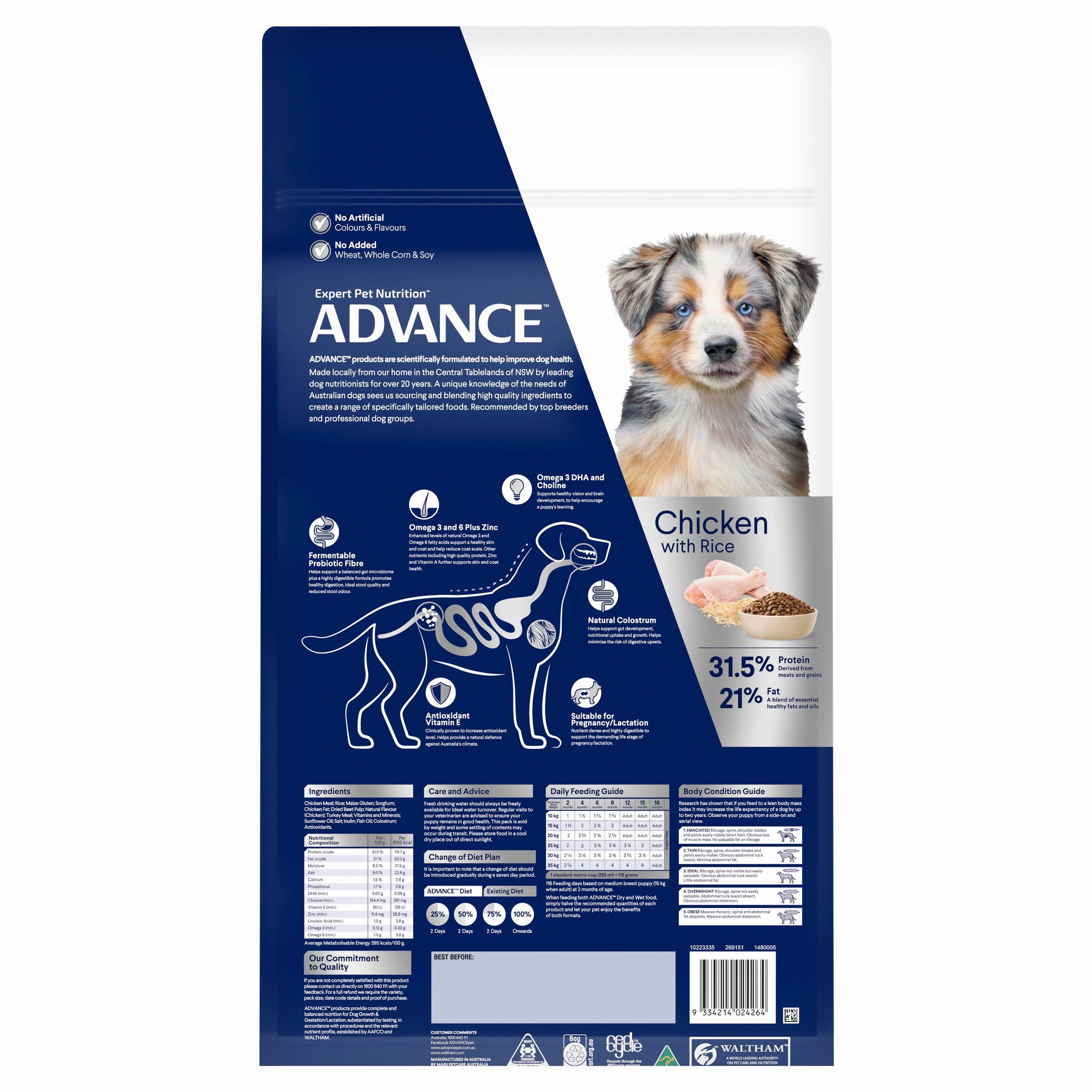 ADVANCE - Puppy Medium Breed Chicken with Rice Dog Dry Food (20kg)