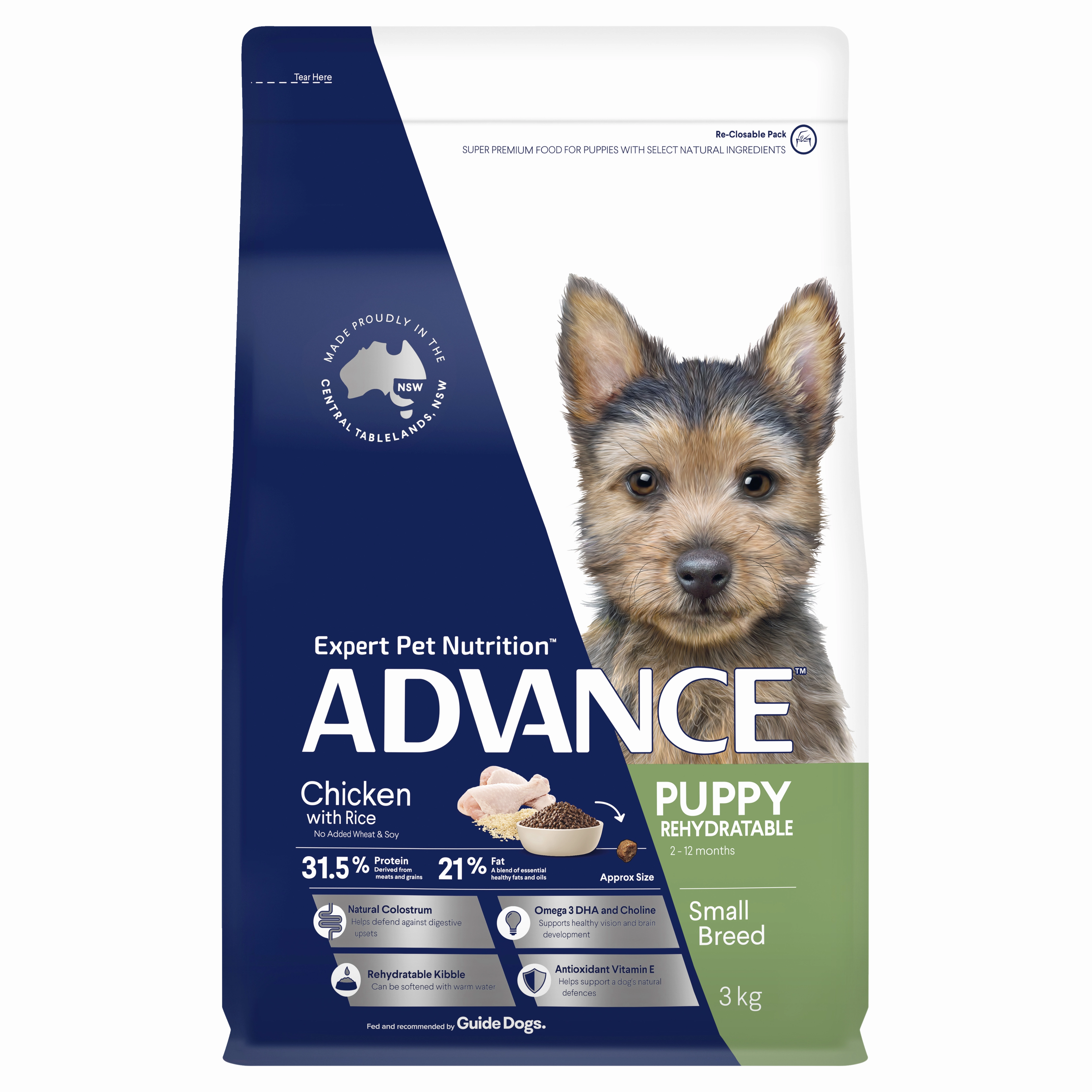 ADVANCE - Puppy Small Breed Chicken with Rice Dog Dry Food (3kg)