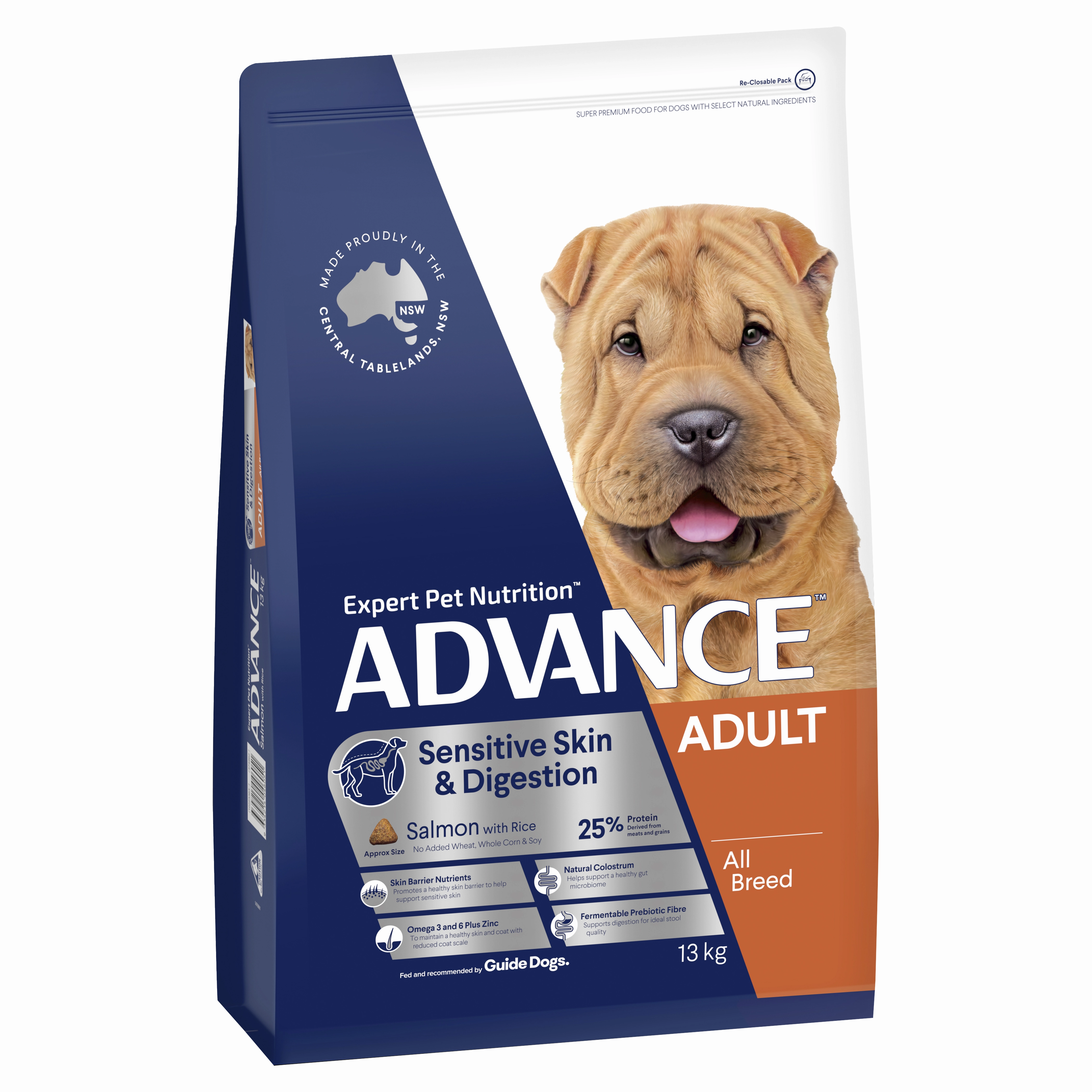 ADVANCE - Sensitive Skin & Digestion Adult All Breed Salmon with Rice Dog Dry Food (13kg)