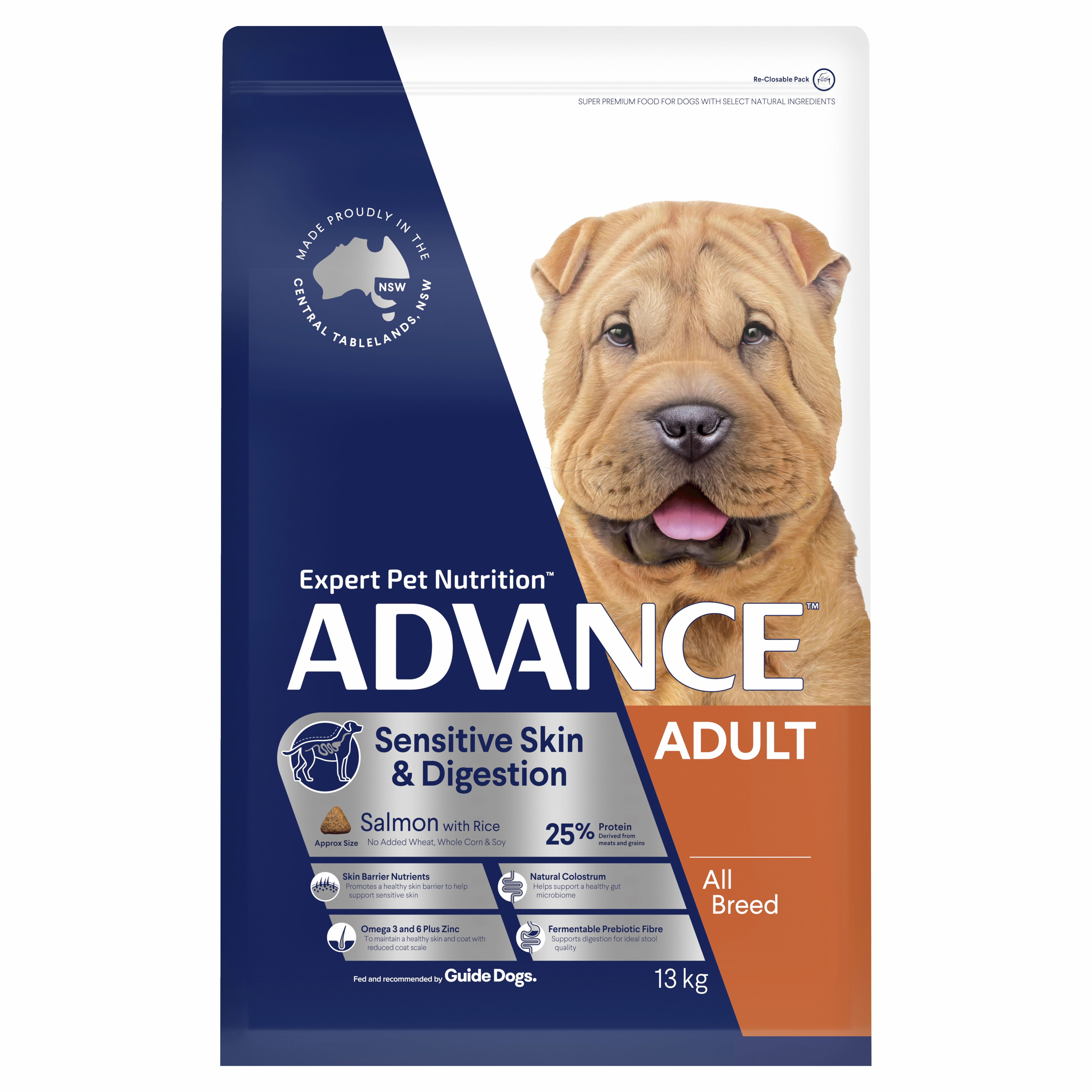 ADVANCE - Sensitive Skin & Digestion Adult All Breed Salmon with Rice Dog Dry Food (13kg)