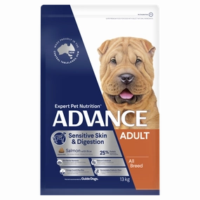ADVANCE - Sensitive Skin & Digestion Adult All Breed Salmon with Rice Dog Dry Food (13kg)