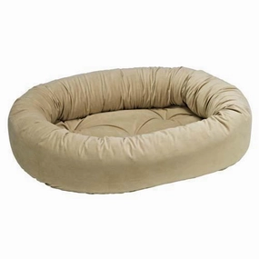 Almond Microvelvet Donut Dog Bed