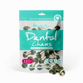 Altimate Pet Dog Dental Chews Infused with Mint & Chlorophyll - Mint Knotted Bone 12pcs