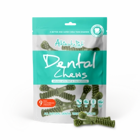 Altimate Pet Dog Dental Chews Infused with Mint & Chlorophyll - Mint Toothbrush Medium 9pcs