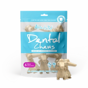 Altimate Pet Dog Dental Chews Infused with Spearmint Breath Strips - Milk Crocodile 6pcs