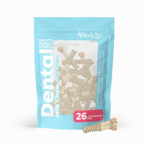 Altimate Pet Dog Dental Chews Infused with Spearmint Breath Strips - Milk Toothbrush Mini 26pcs