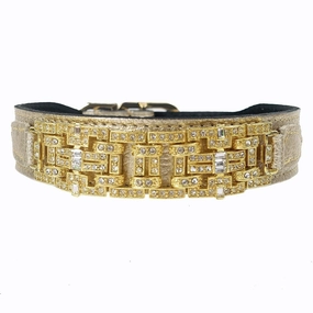 Art Deco Collection Dog Collar Metallic Gold