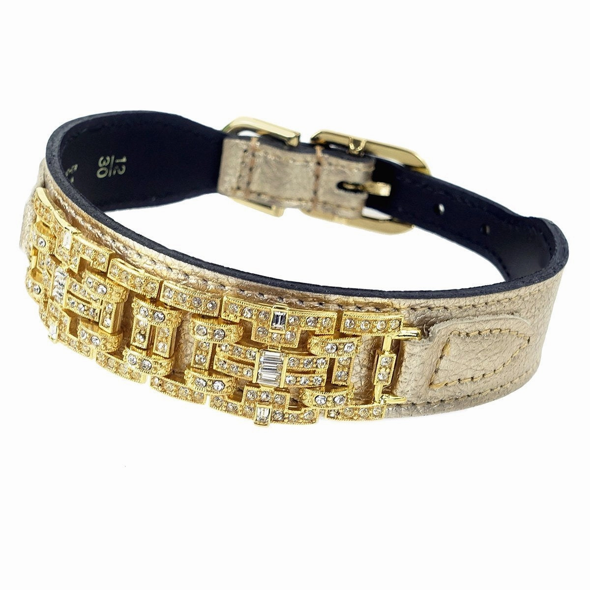 Art Deco Collection Dog Collar Metallic Gold