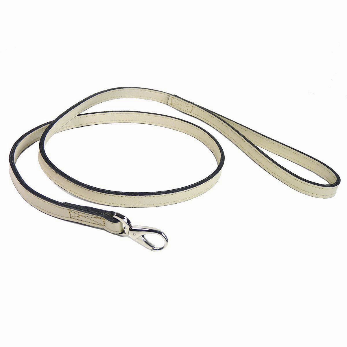 Athena Collection Dog Leash Eggshell/Nickel
