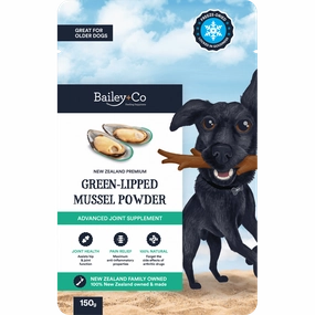 Bailey Co Dog Freeze-Dried Advanced Joint Supplement New Zealand Green-Lipped Mussel 150g