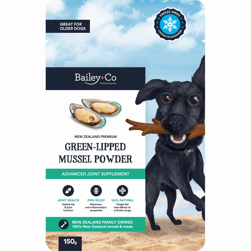 Bailey Co Dog Freeze-Dried Advanced Joint Supplement New Zealand Green-Lipped Mussel 150g