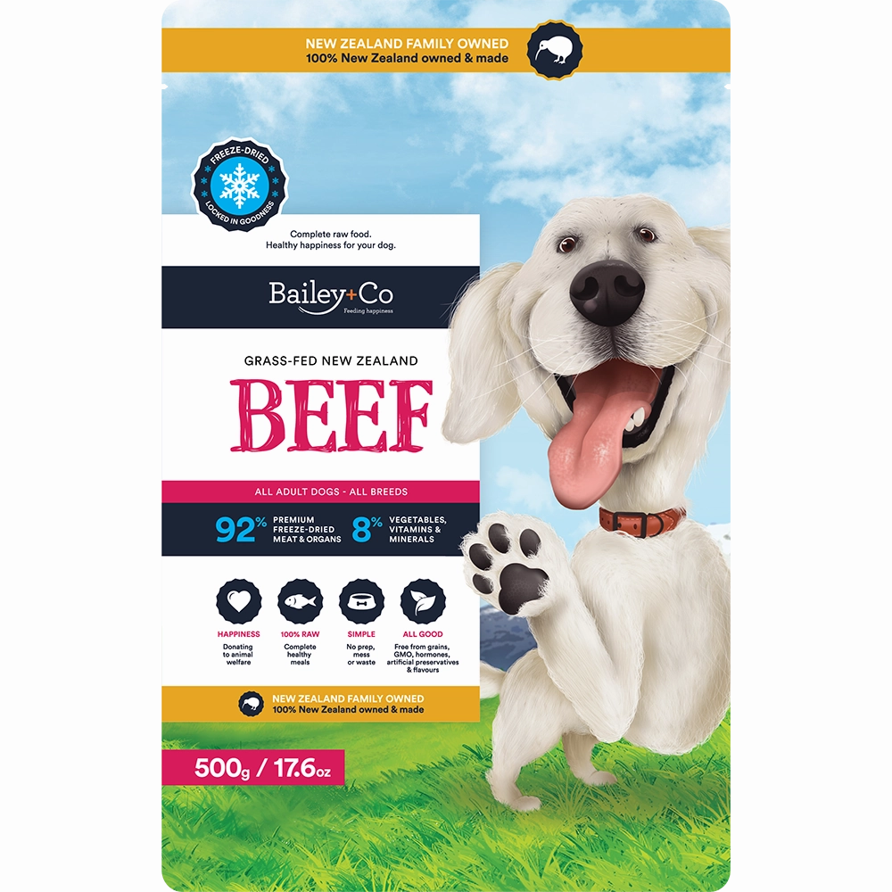 Bailey Co Dog Freeze-Dried Grass-Fed New Zealand Beef 500g