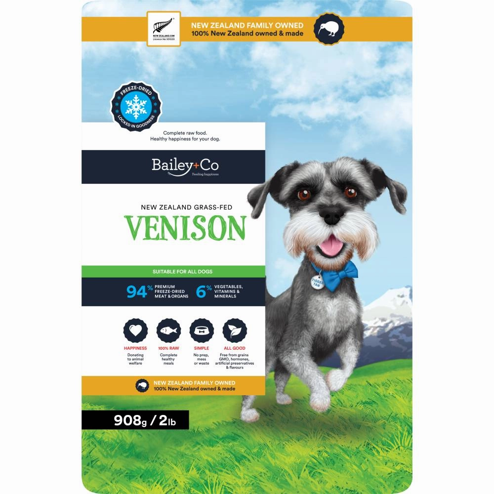 Bailey Co Dog Freeze-Dried Grass-Fed New Zealand Venison 908g