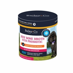 Bailey Co Dog Freeze-Dried Nutrition Enhancer Boost Digestive Health Beef Bone Broth With Probiotic 30g