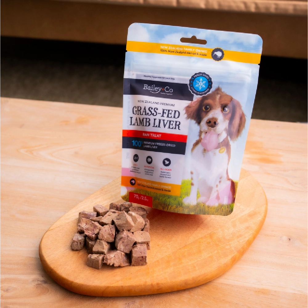 Bailey Co Dog Freeze-Dried Raw Treat New Zealand Grass-Fed Lamb Liver 70g