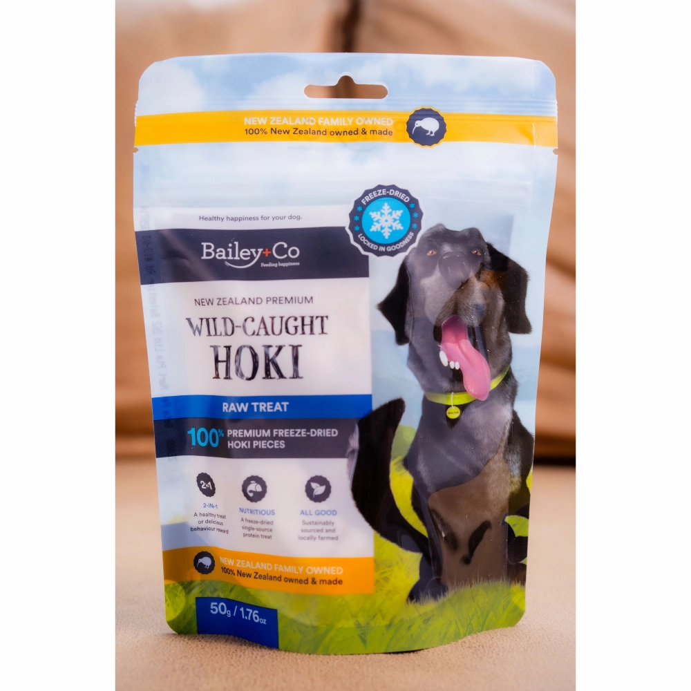 Bailey Co Dog Freeze-Dried Raw Treat New Zealand Wild-Caught Hoki 50g