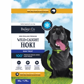 Bailey Co Dog Freeze-Dried Raw Treat New Zealand Wild-Caught Hoki 50g