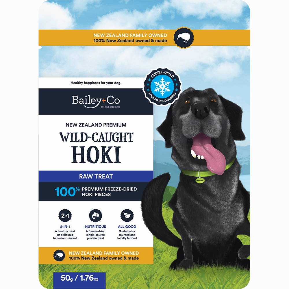 Bailey Co Dog Freeze-Dried Raw Treat New Zealand Wild-Caught Hoki 50g