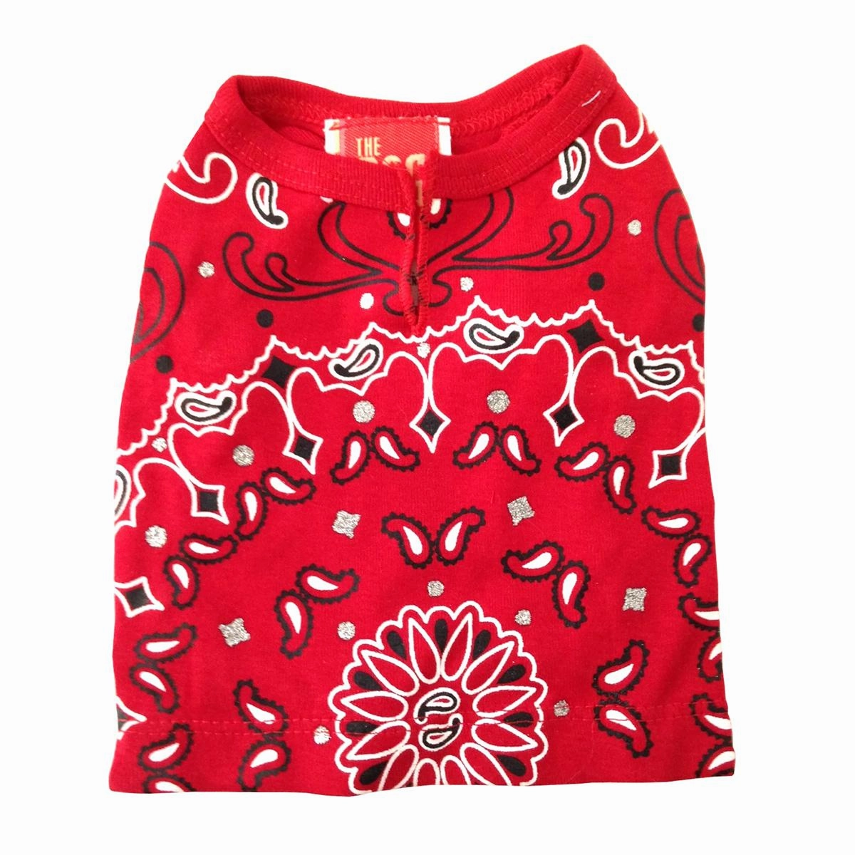 Bandana Print Dog Tee Red