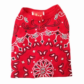 Bandana Print Dog Tee Red