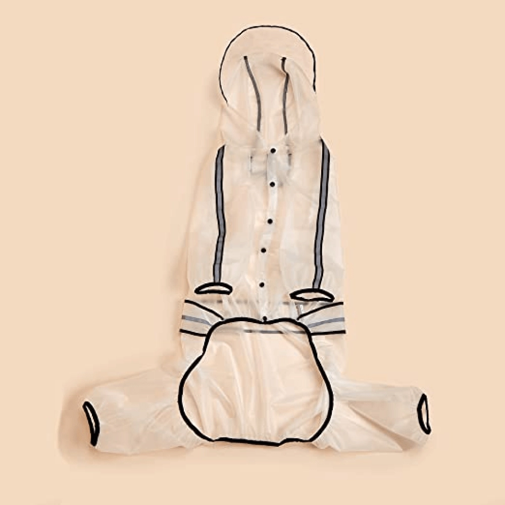 Barkbutler x Fofos Four Leg Black Raincoat for Dogs (Button Up Style)
