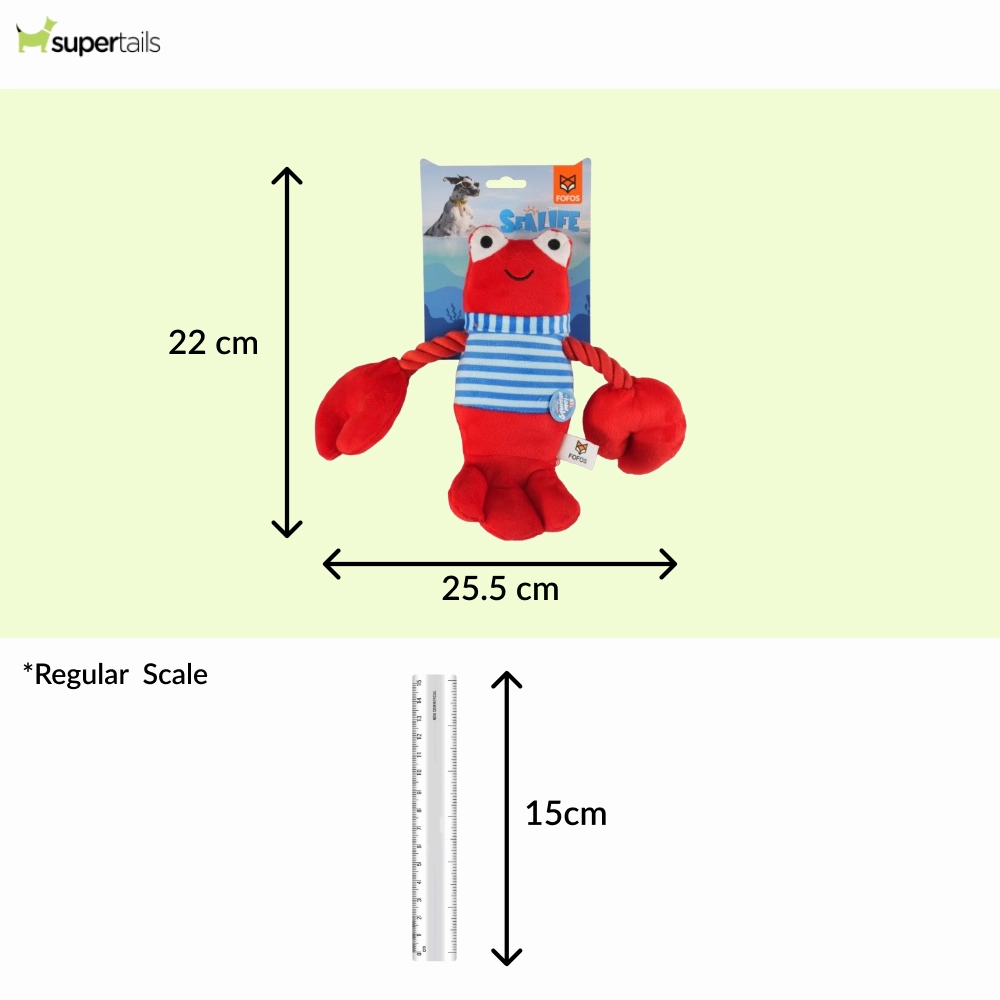 Barkbutler x Fofos Sealife Lobster Plush Toy for Dogs
