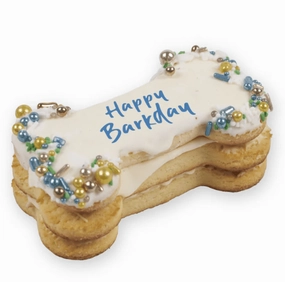 Barney's Barkery Dog Birthday Bone Cake - Blue