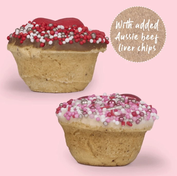 Barney's Barkery Dog Cupcake Duo - Hearts
