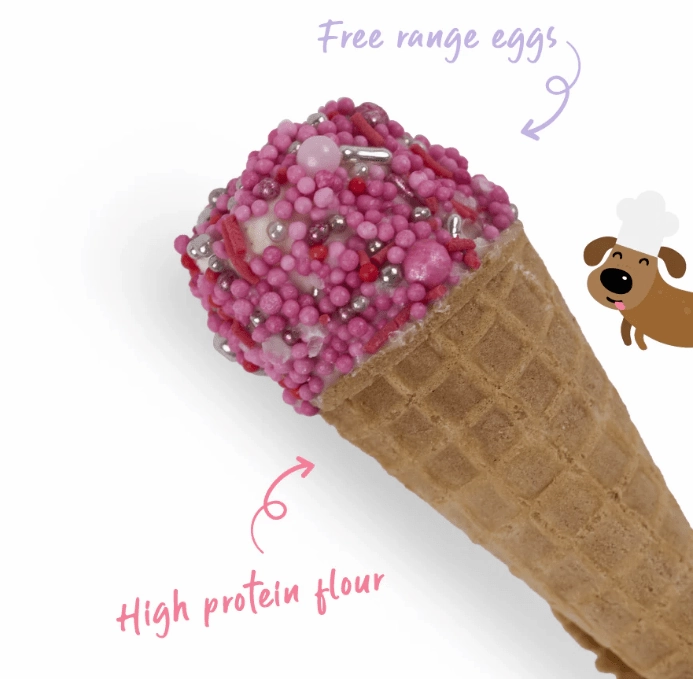 Barney's Barkery Ice Cream Cone Treat - Pink