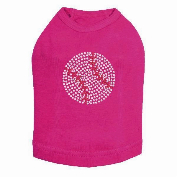 Baseball Rhinestone Dog Tank