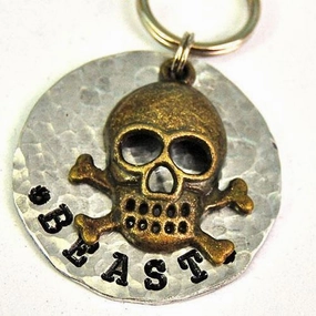Beast Large Skully Dog ID Tag
