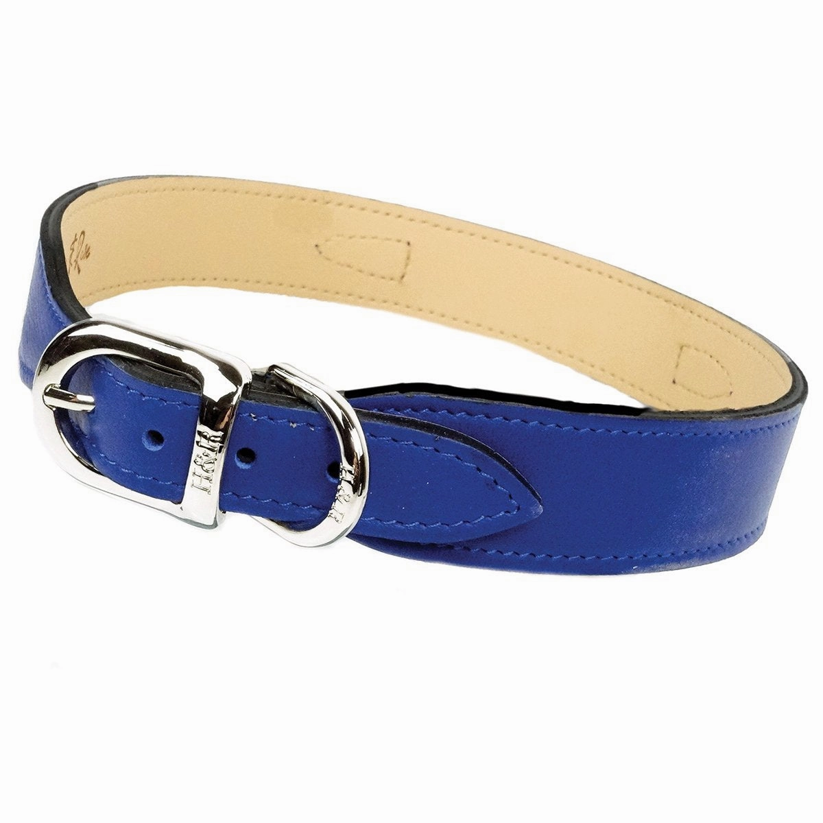 Belmont Collection Dog Collar Cobalt Blue/Nickel