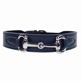 Belmont Collection Dog Collar French Navy/Nickel