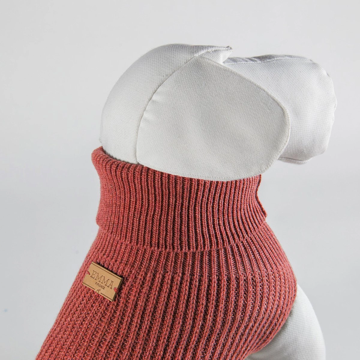 Bespoke Dog Sweater Coral Rib Cashmere