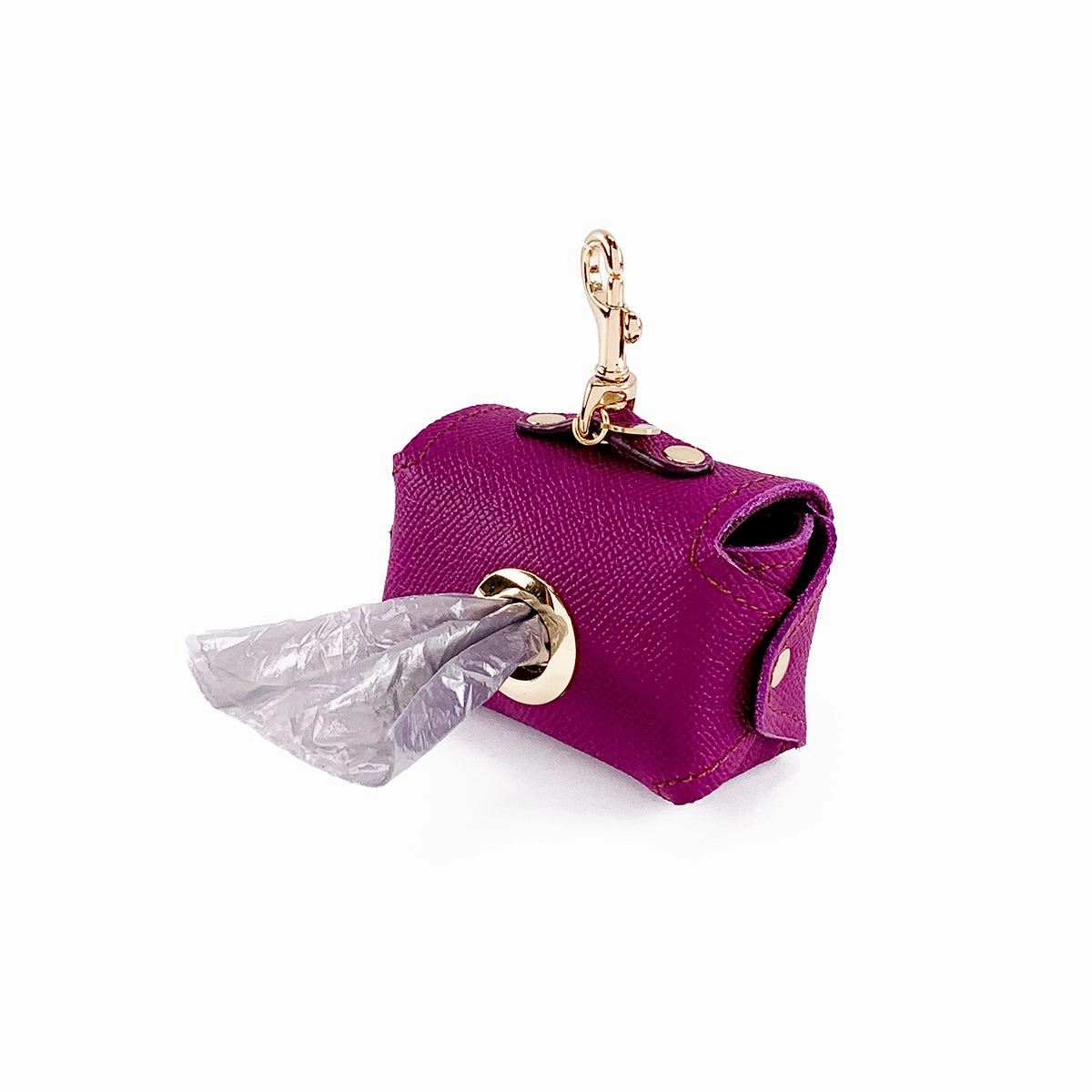 Beverly Classic Leather Dog Poop Pouch Amethyst