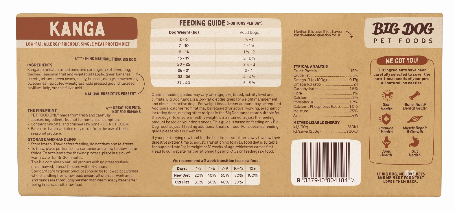 Big Dog - Kangaroo Allergy for Dogs (3kg)