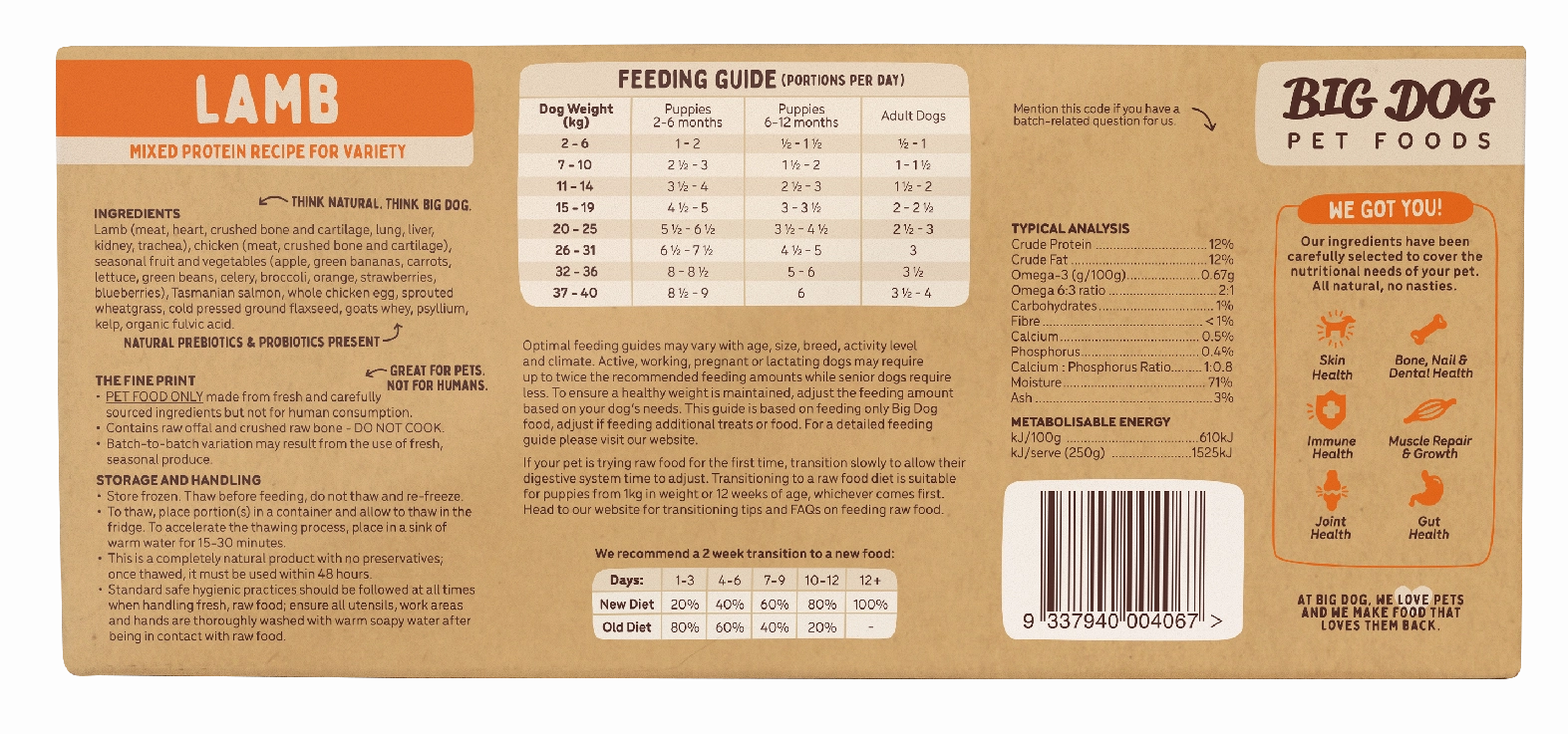 Big Dog - Lamb for Dogs (3kg)