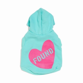 Big Full Heart Dog Hoodie Aqua/Fuchsia