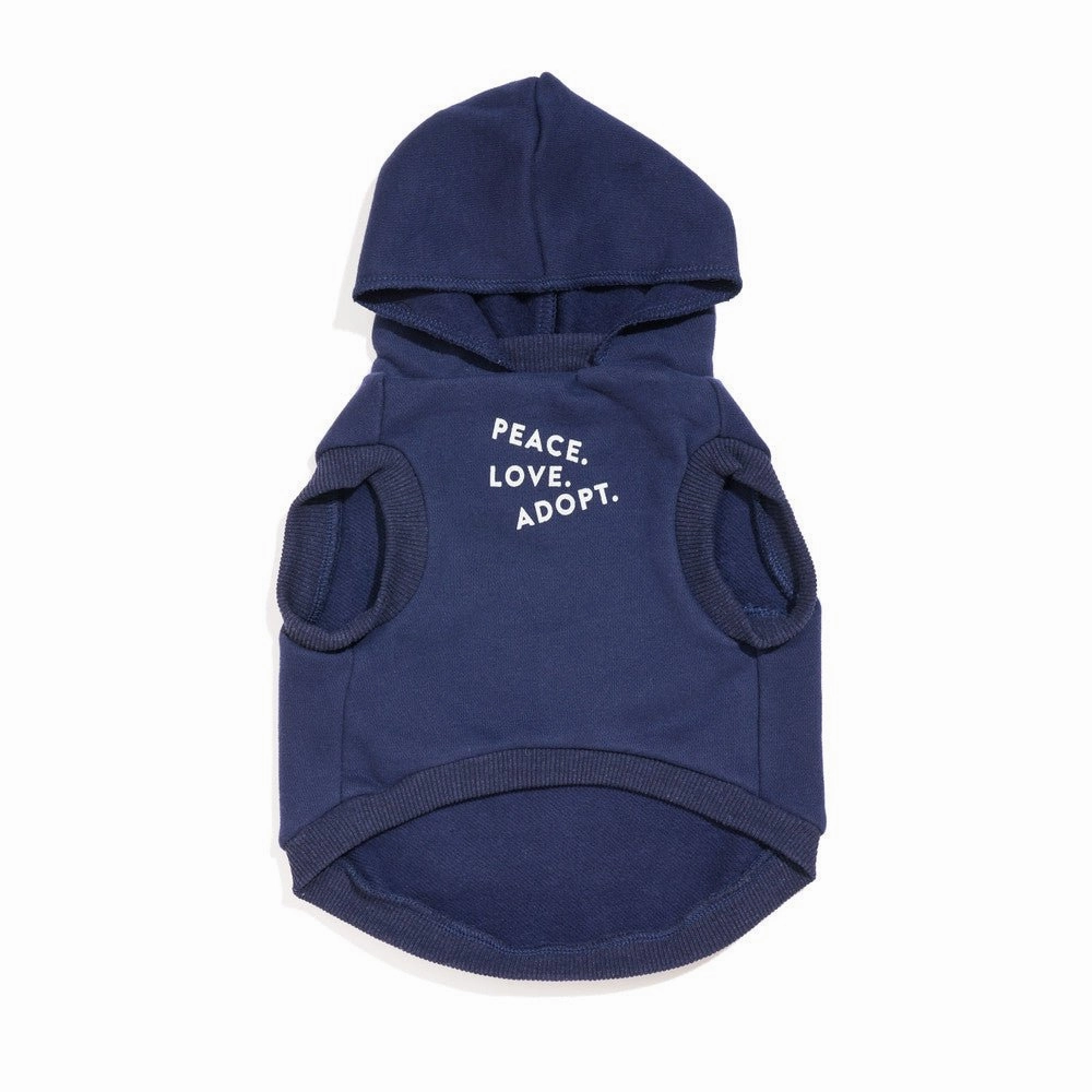 Big Full Heart Dog Hoodie Navy/Ice